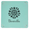 Mandala Floral 9" x 9" Teal Leatherette Snap Up Tray - APPROVAL