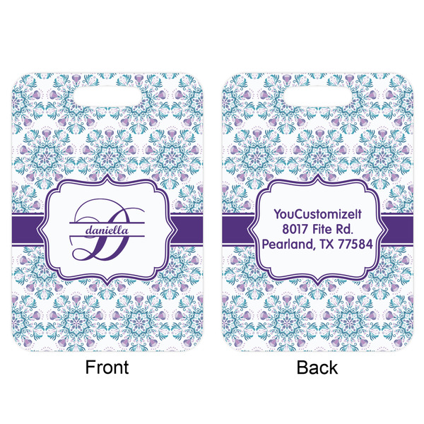 Mandala Floral Aluminum Luggage Tag (Front + Back)