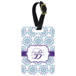 Mandala Floral Metal Luggage Tag w/ Name and Initial