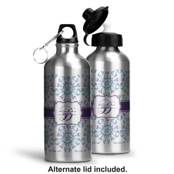 Mandala Floral Aluminum Water Bottle - Alternate lid options
