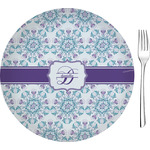 Mandala Floral 8" Glass Appetizer / Dessert Plates - Single or Set (Personalized)