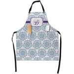 Mandala Floral Apron With Pockets w/ Name and Initial