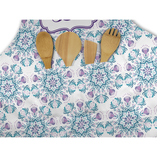 Mandala Floral Apron - Pocket Detail with Props