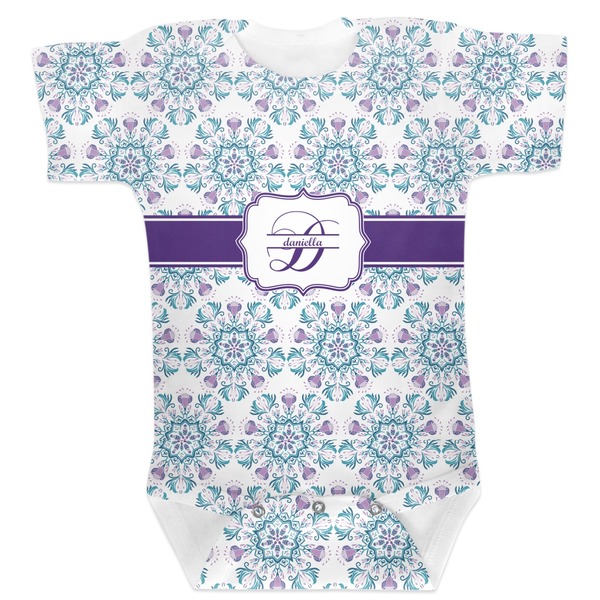 Custom Mandala Floral Baby Bodysuit 0-3 (Personalized)