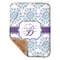 Mandala Floral Sherpa Baby Blanket - 30" x 40" w/ Name and Initial