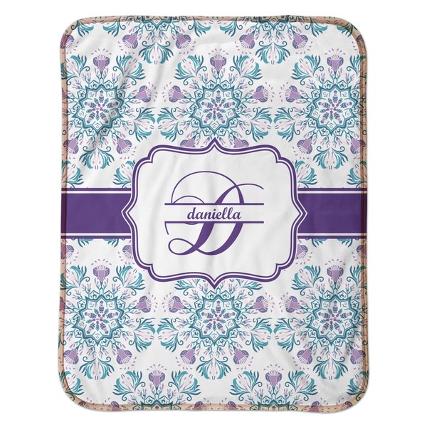 Mandala Floral Baby Sherpa Blanket - Flat