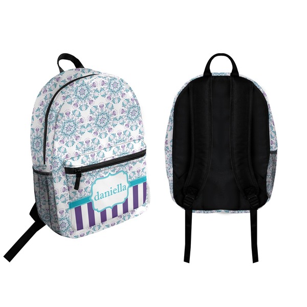 Mandala Floral Backpack front and back - Apvl