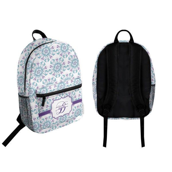 Mandala Floral Backpack front and back - Apvl