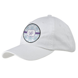 Mandala Floral Baseball Cap - White (Personalized)