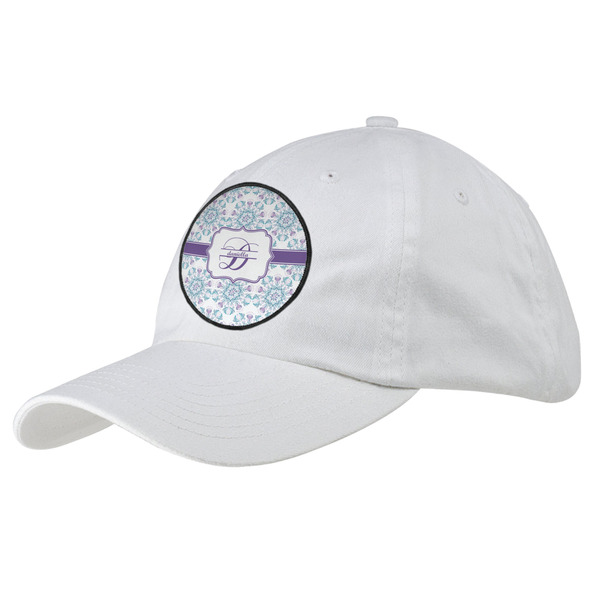 Custom Mandala Floral Baseball Cap - White (Personalized)