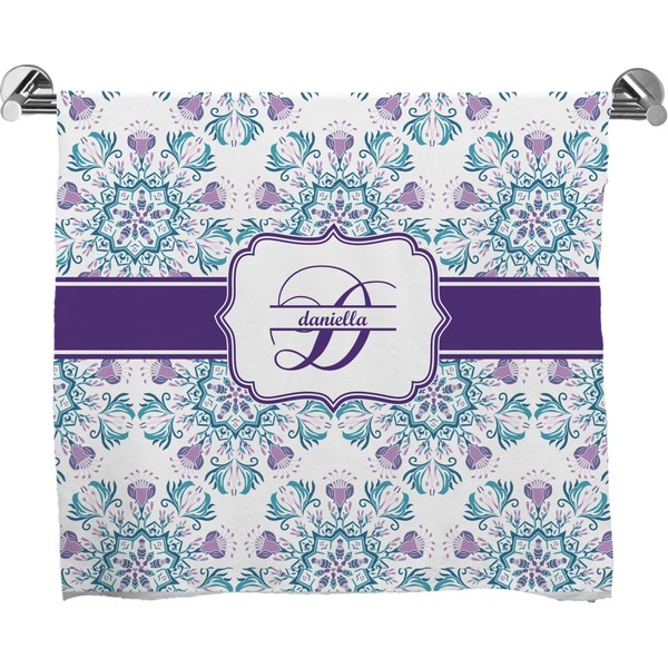 Custom Mandala Floral Bath Towel (Personalized)