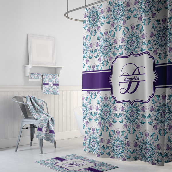 Mandala Floral Bath Towel Sets - 3-piece - In Context