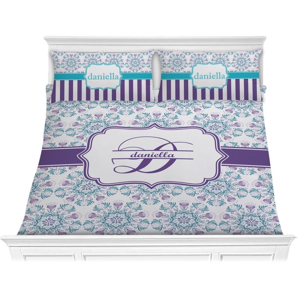 Custom Mandala Floral Comforter Set - King (Personalized)