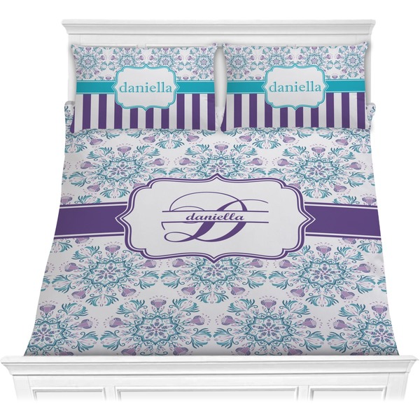 Custom Mandala Floral Comforter Set - Full / Queen (Personalized)