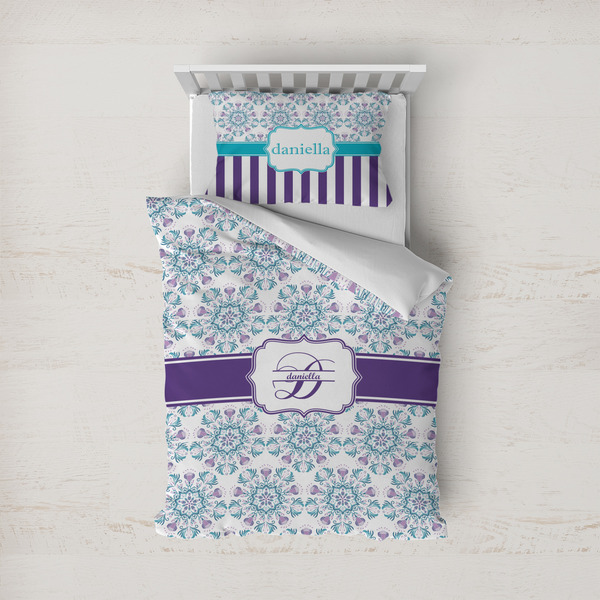 Custom Mandala Floral Duvet Cover Set - Twin (Personalized)