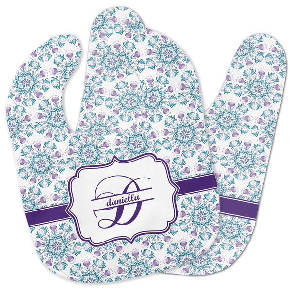 Custom Mandala Floral Baby Bib w/ Name and Initial
