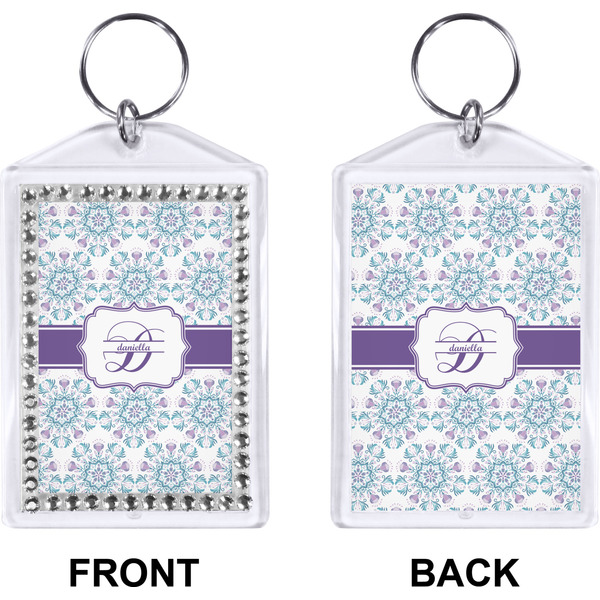 Mandala Floral Bling Keychain (Front + Back)