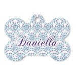 Mandala Floral Bone Shaped Dog ID Tag (Personalized)