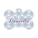 Mandala Floral Bone Shaped Dog ID Tag - Small (Personalized)