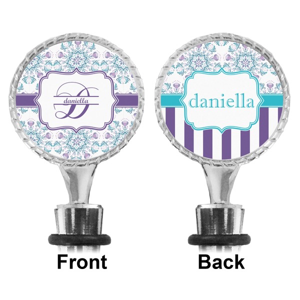 Mandala Floral Bottle Stopper - Front and Back