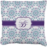 Mandala Floral Faux-Linen Throw Pillow 20" (Personalized)