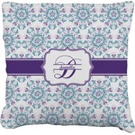 Mandala Floral Faux-Linen Throw Pillow 26" (Personalized)