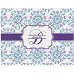 Mandala Floral Woven Fabric Placemat - Twill w/ Name and Initial