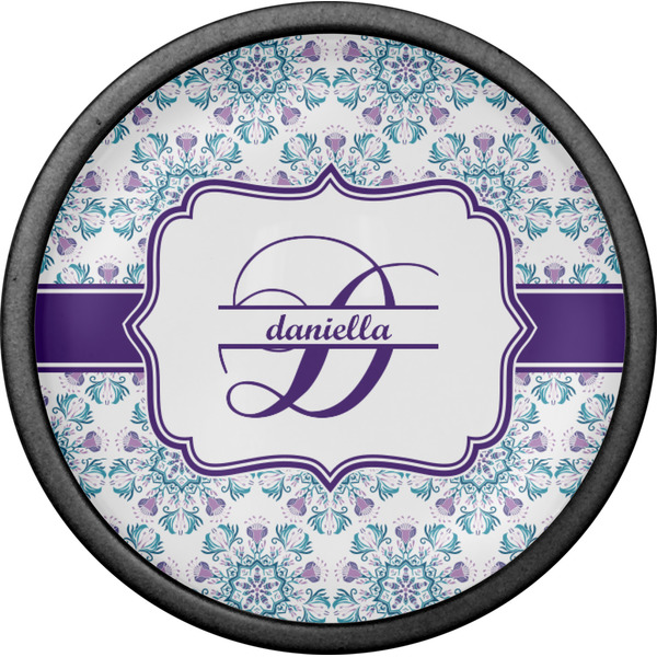 Mandala Floral Cabinet Knob - Black - Front