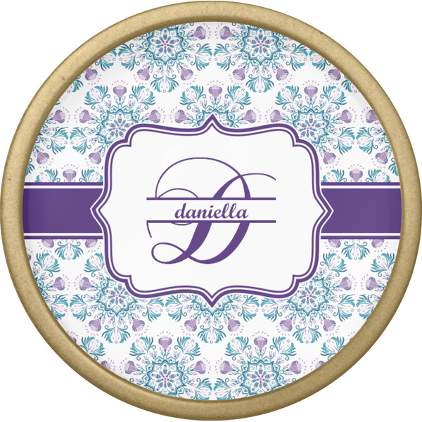 Mandala Floral Cabinet Knob - Gold - Front