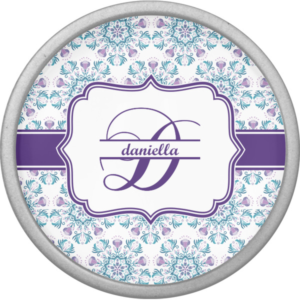 Mandala Floral Cabinet Knob - Nickel - Front