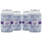 Mandala Floral Can Cooler (12 oz) - Set of 4 w/ Name and Initial