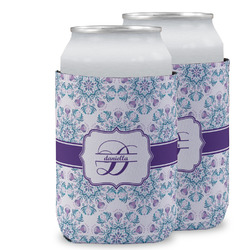 Mandala Floral Can Cooler (12 oz) w/ Name and Initial