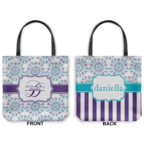 Mandala Floral Canvas Tote - Front and Back