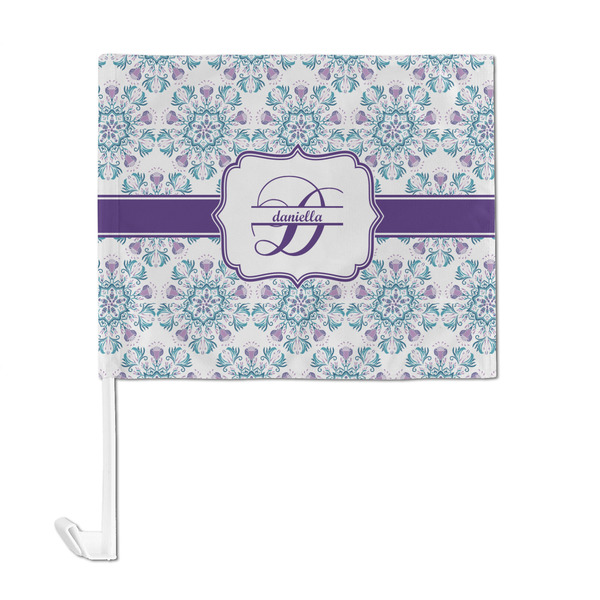 Mandala Floral Car Flag - Large - FRONT