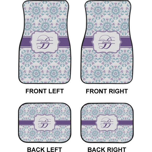 Mandala Floral Car Floor Mats Set (2F + 2B)