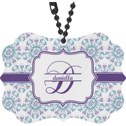 Mandala Floral Rear View Mirror Charm (Personalized)