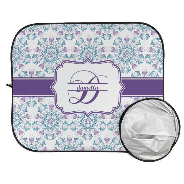 Mandala Floral Car Sun Shades - FOLDED & UNFOLDED