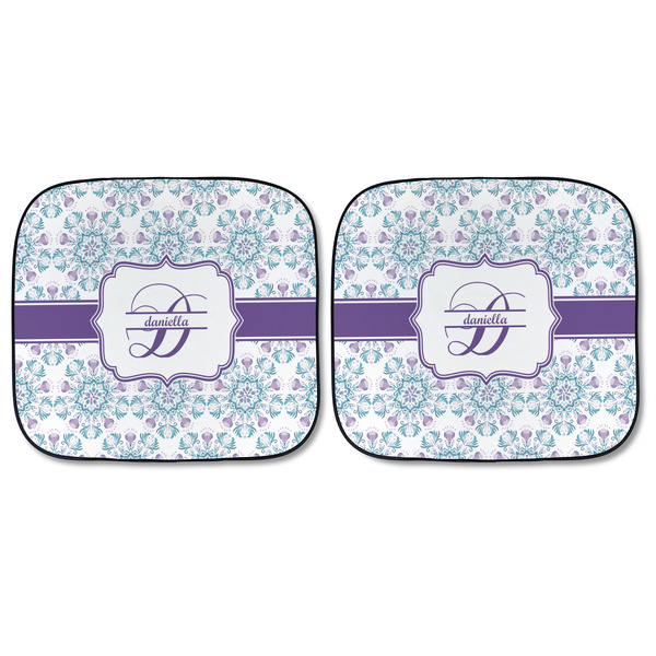 Mandala Floral Car Sun Shades - FRONT