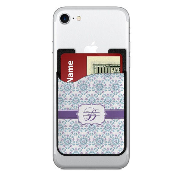 Custom Mandala Floral 2-in-1 Cell Phone Credit Card Holder & Screen Cleaner (Personalized)