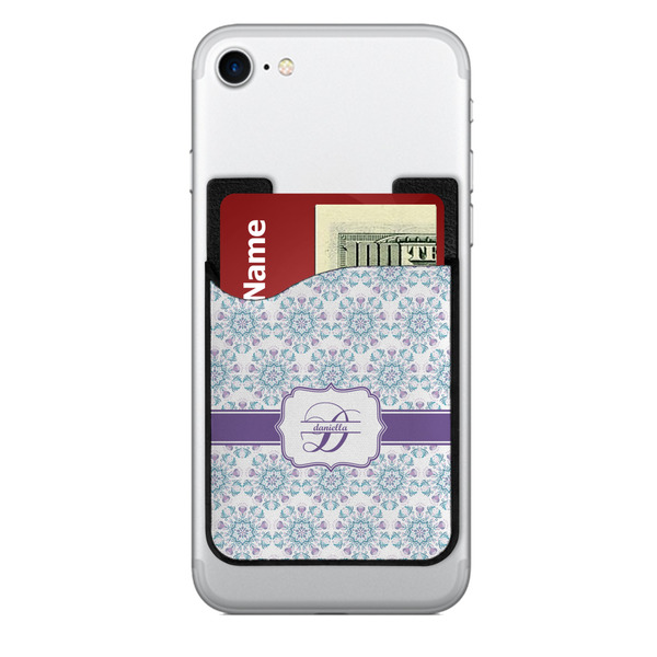 Custom Mandala Floral 2-in-1 Cell Phone Credit Card Holder & Screen Cleaner (Personalized)