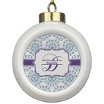 Mandala Floral Ceramic Ball Ornament (Personalized)