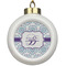 Mandala Floral Ceramic Ball Ornament (Personalized)