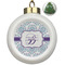 Mandala Floral Ceramic Ball Ornament - Christmas Tree (Personalized)