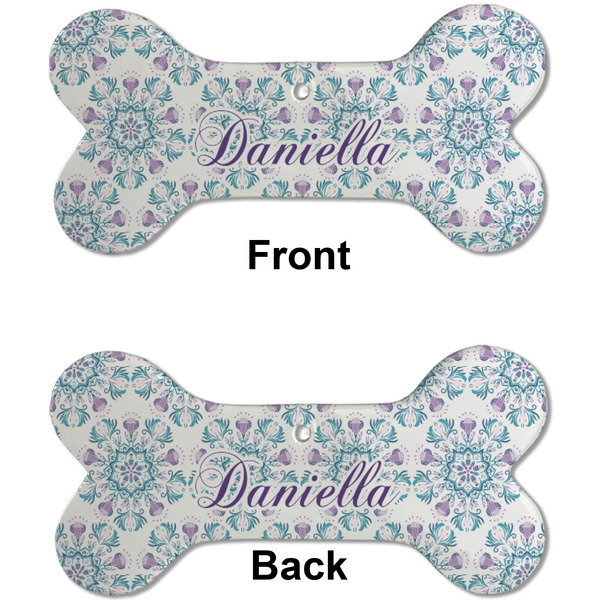 Mandala Floral Ceramic Flat Ornament - Bone Front & Back (APPROVAL)