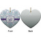 Mandala Floral Ceramic Flat Ornament - Heart Front & Back (APPROVAL)