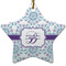Mandala Floral Star Ceramic Ornament w/ Name and Initial