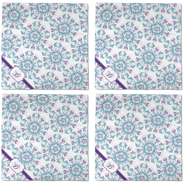 Mandala Floral Cloth Napkins - Personalized Dinner (APPROVAL) Set of 4