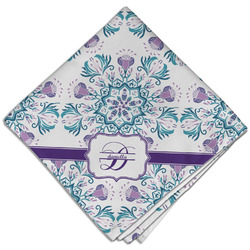 Mandala Floral Cloth Dinner Napkin - Single w/ Name and Initial