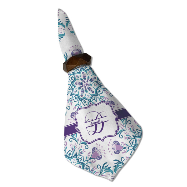 Mandala Floral Cloth Napkins - Personalized Dinner (Folded in Ring) (MAIN)