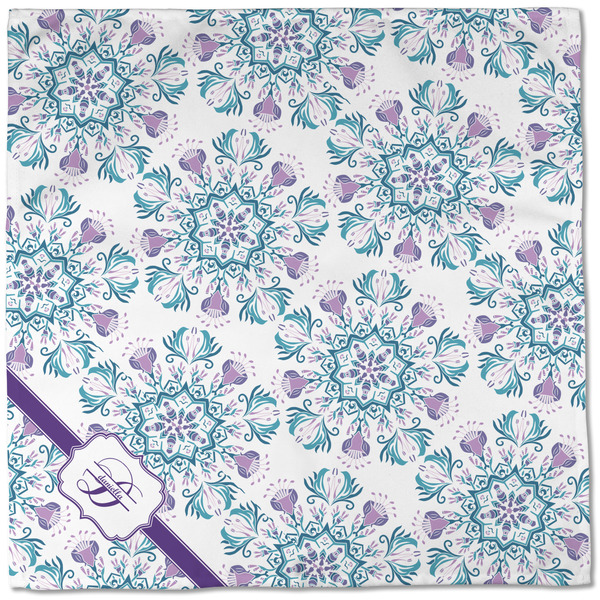 Mandala Floral Cloth Napkins - Personalized Dinner (Full Open)